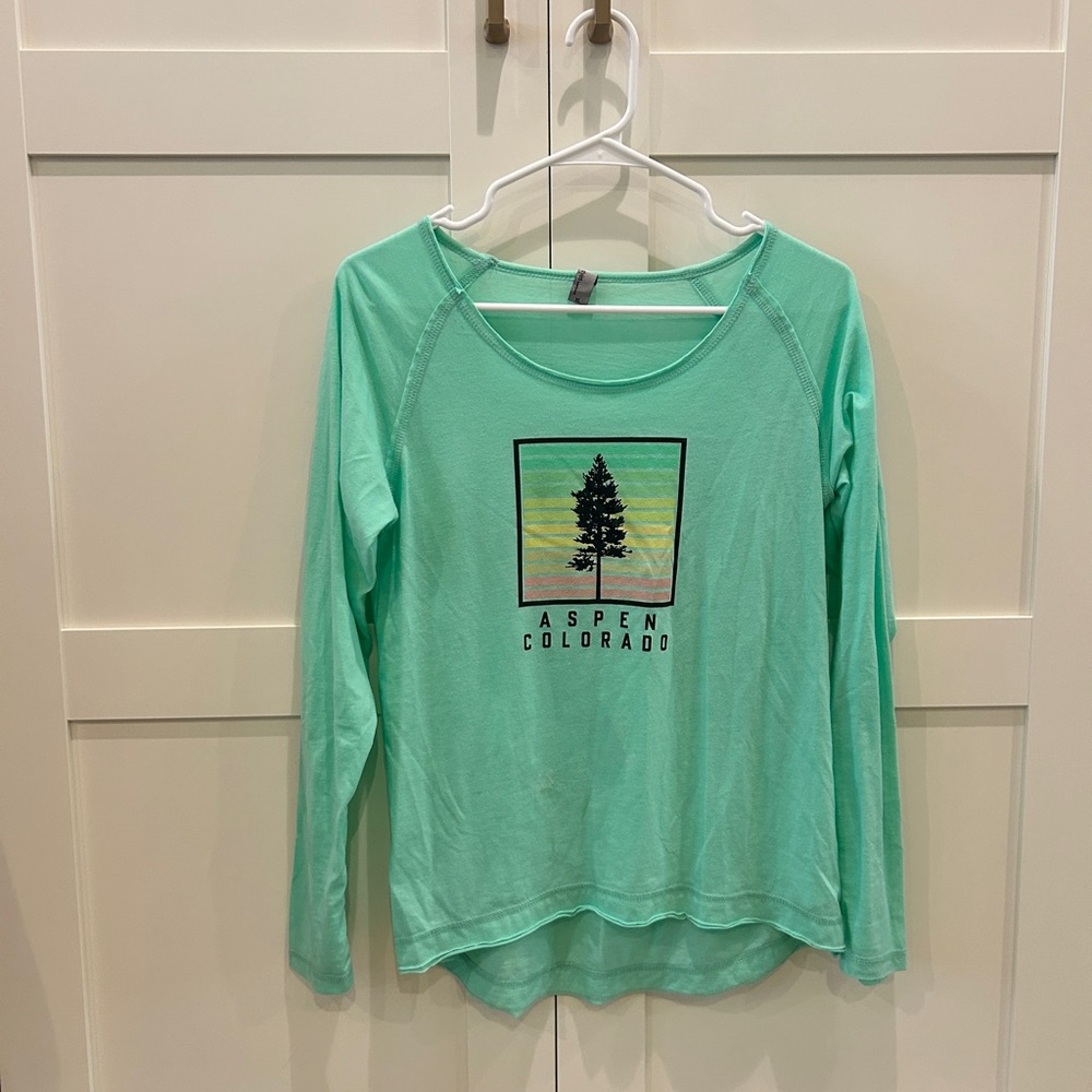 Aspen Colorado Kids Long Sleeve Tee - Green